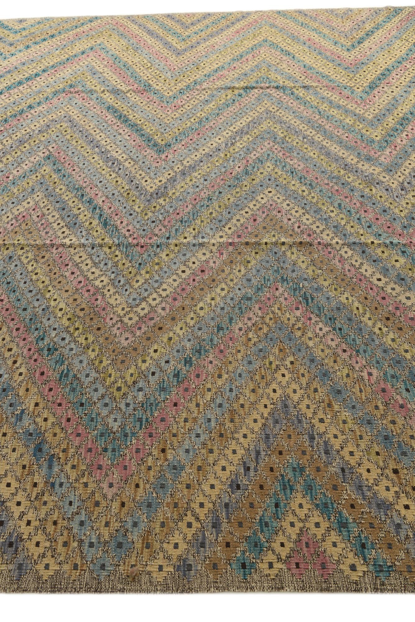 10' 7 x 13' 2 Hand Woven Kilim Modern Wool Rug