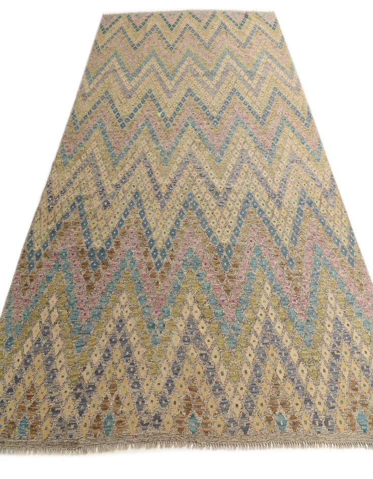 Detail image of 8' 7 x 11' 4 Hand Woven Kilim Modern Wool Rug