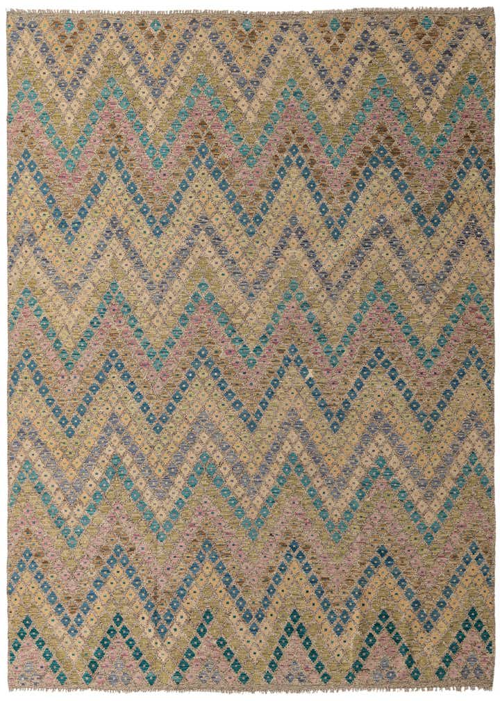 8' 7 x 11' 4 Hand Woven Kilim Modern Wool Rug