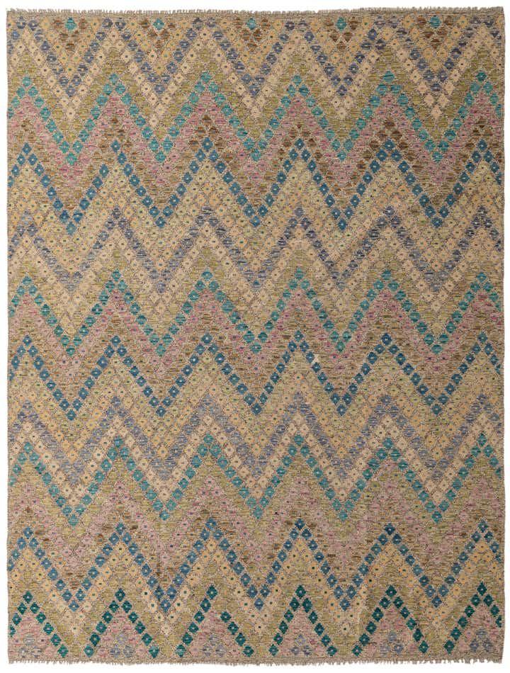 8' 7 x 11' 4 Hand Woven Kilim Modern Wool Rug