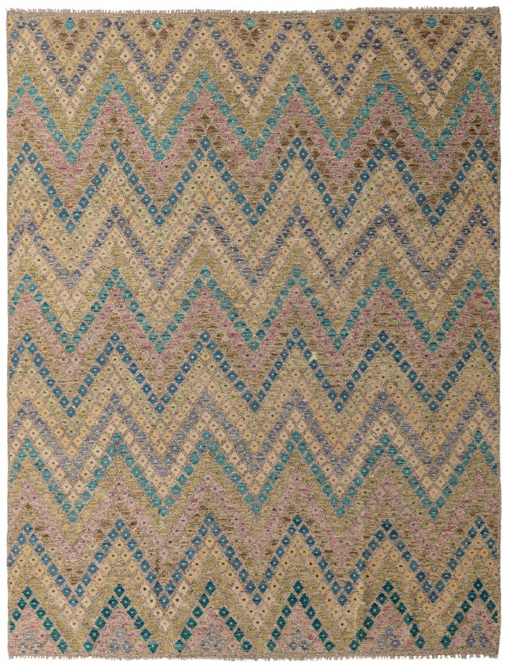 Detail image of 8' 7 x 11' 4 Hand Woven Kilim Modern Wool Rug