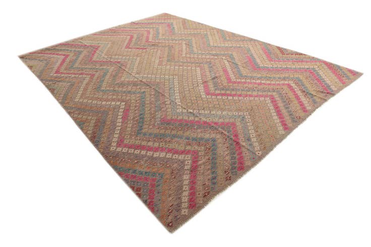 Detail image of 9' 7 x 12' 7 Hand Woven Kilim Modern Wool Rug