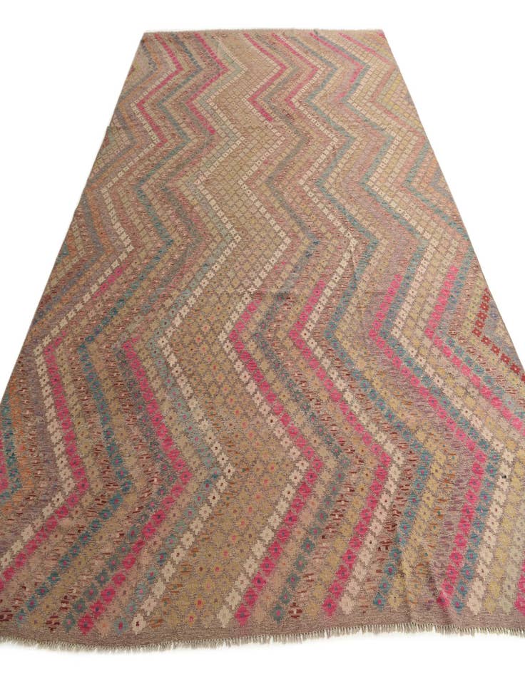 Detail image of 9' 7 x 12' 7  Hand Woven Kilim Modern Wool Rug