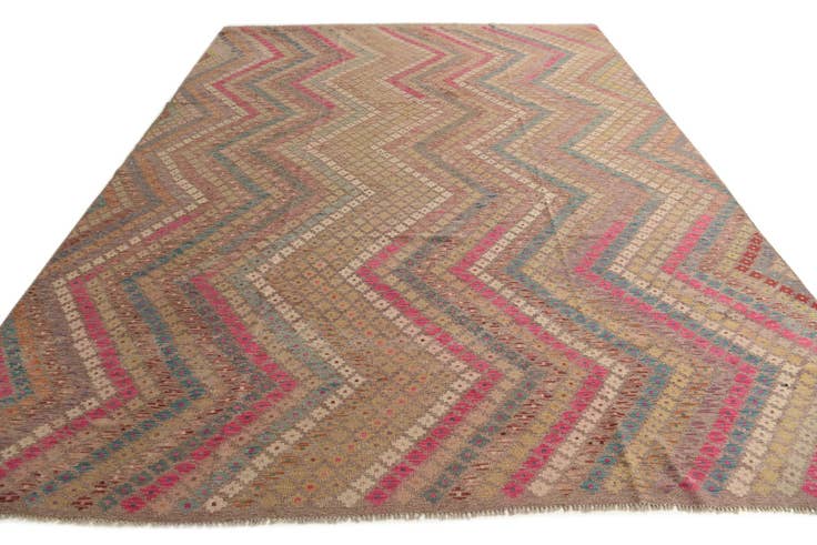 Detail image of 9' 7 x 12' 7 Hand Woven Kilim Modern Wool Rug