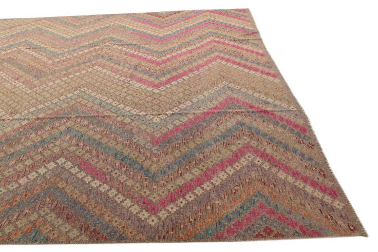 Detail image of 9' 7 x 12' 7 Hand Woven Kilim Modern Wool Rug