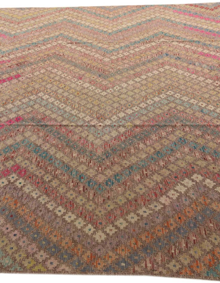 Detail image of 9' 7 x 12' 7  Hand Woven Kilim Modern Wool Rug
