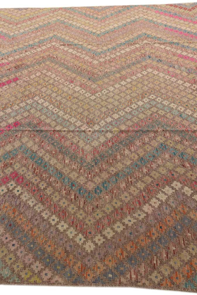 9' 7 x 12' 7 Hand Woven Kilim Modern Wool Rug