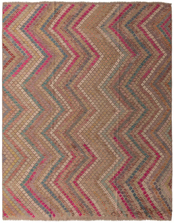 Detail image of 9' 7 x 12' 7 Hand Woven Kilim Modern Wool Rug