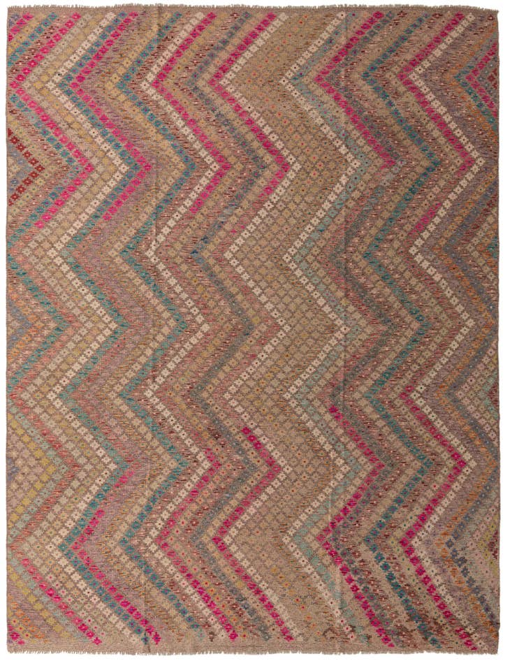 Detail image of 9' 7 x 12' 7 Hand Woven Kilim Modern Wool Rug