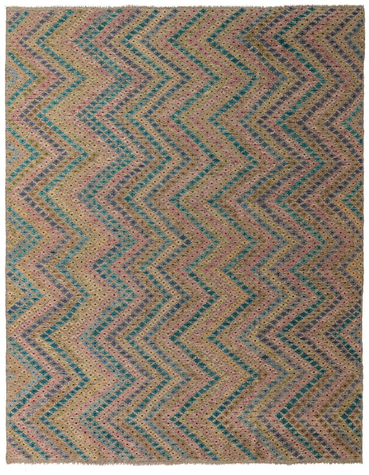 Detail image of 9' 6 x 13' 5 Hand Woven Kilim Modern Wool Rug