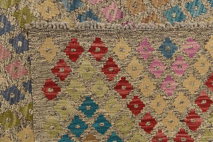 8' 10 x 11' Hand Woven Kilim Modern Wool Rug