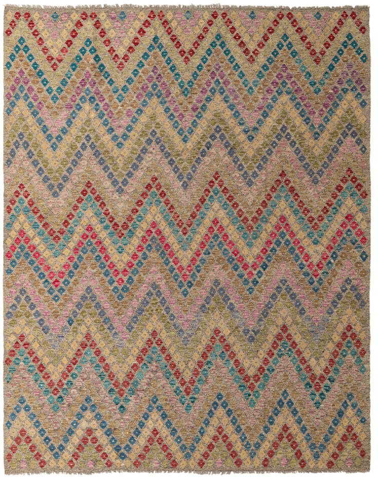 Detail image of 8' 10 x 11' Hand Woven Kilim Modern Wool Rug