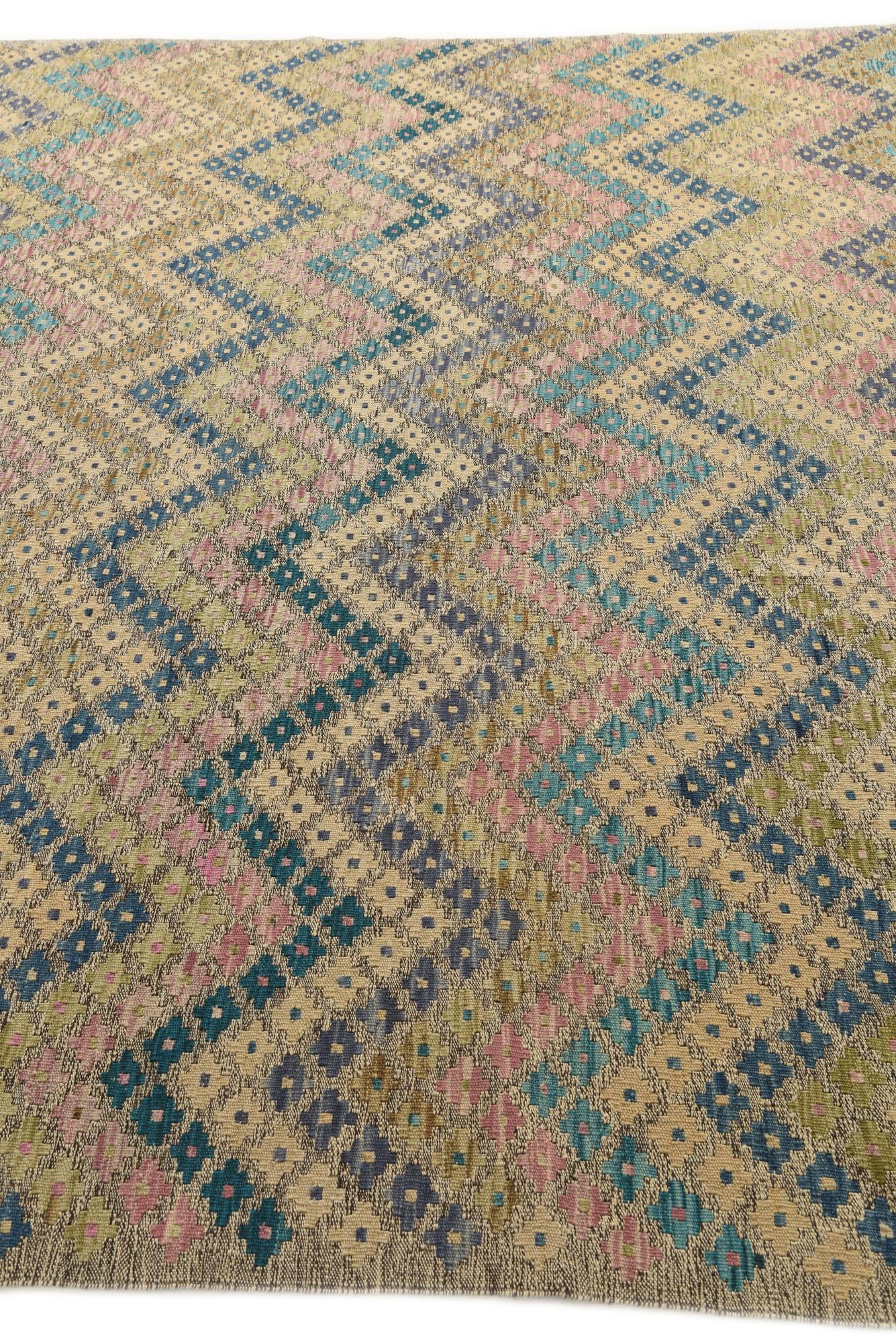8' 4 x 11' 3 Hand Woven Kilim Modern Wool Rug