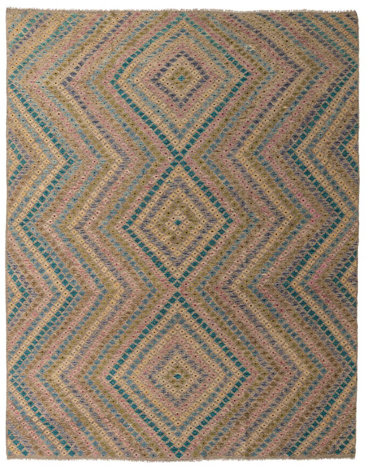 Detail image of 10' 4 x 13' Hand Woven Kilim Modern Wool Rug