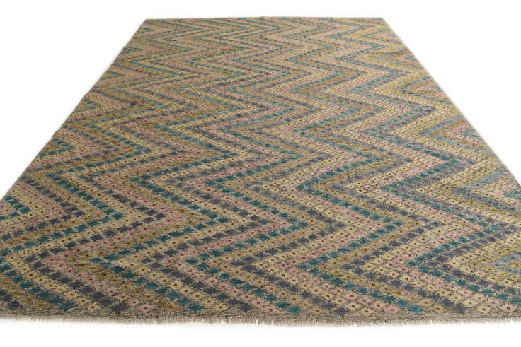 Detail image of 9' 9 x 12' 8 Hand Woven Kilim Modern Wool Rug
