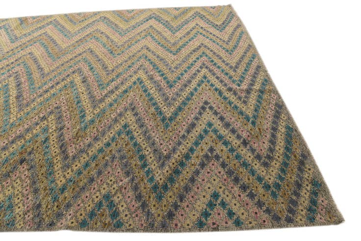 Detail image of 9' 9 x 12' 8 Hand Woven Kilim Modern Wool Rug