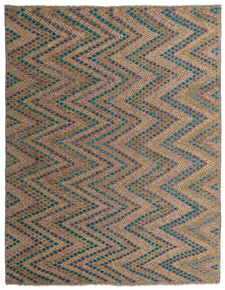 Detail image of 9' 9 x 12' 8 Hand Woven Kilim Modern Wool Rug