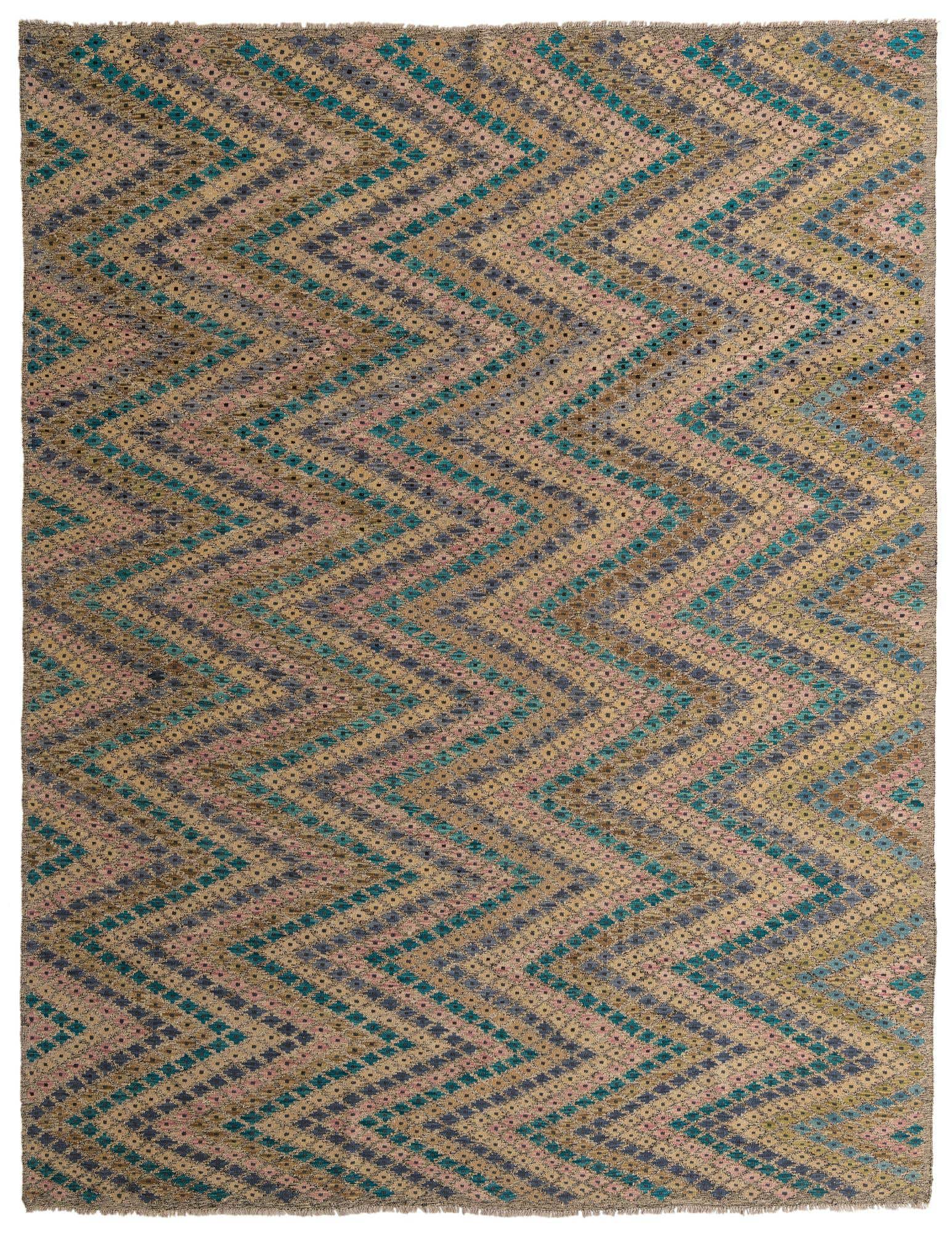 9' 9 x 12' 8 Hand Woven Kilim Modern Wool Rug