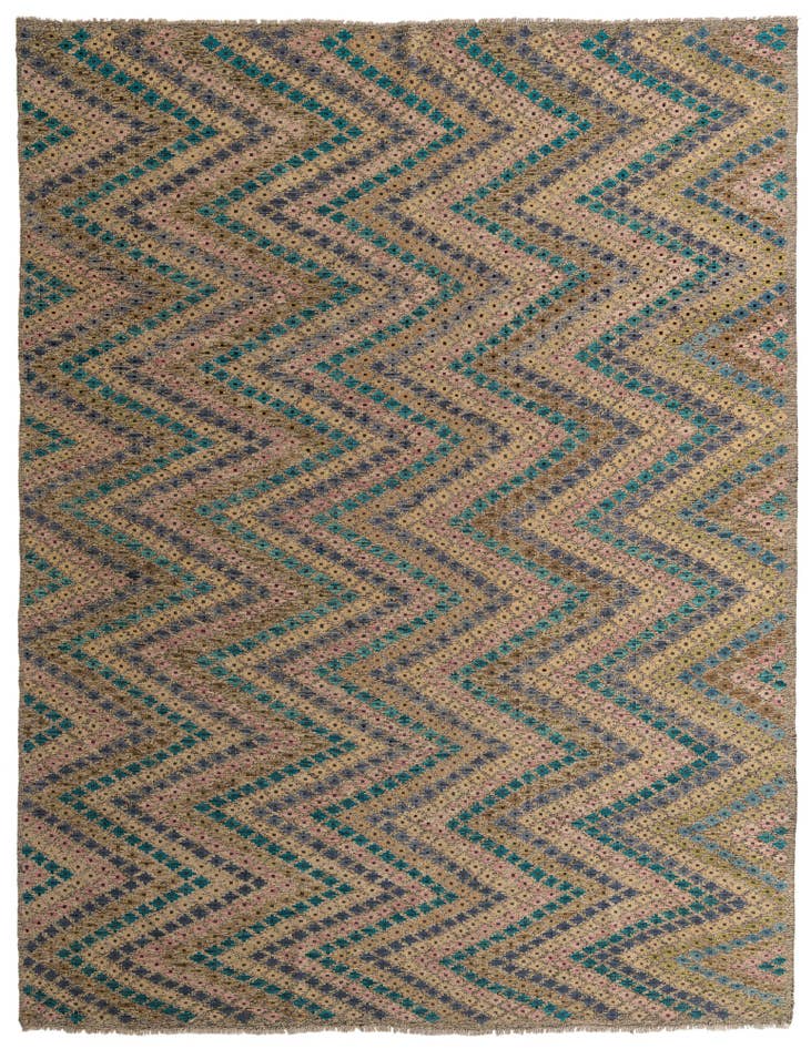 Detail image of 9' 9 x 12' 8 Hand Woven Kilim Modern Wool Rug