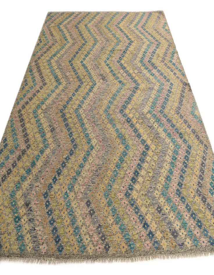 Detail image of 8' 8 x 9' 9  Hand Woven Kilim Modern Wool Rug