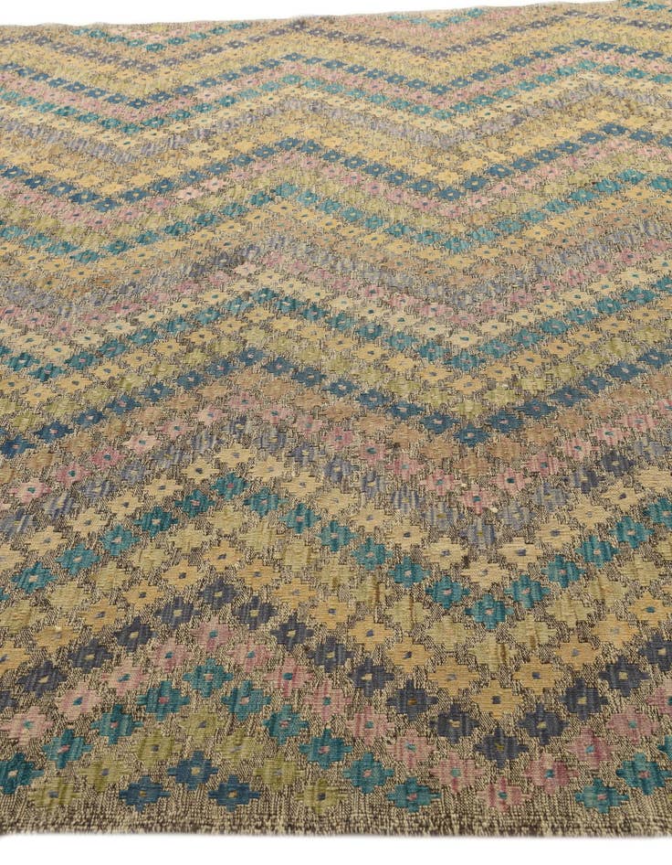 Detail image of 8' 8 x 9' 9  Hand Woven Kilim Modern Wool Rug