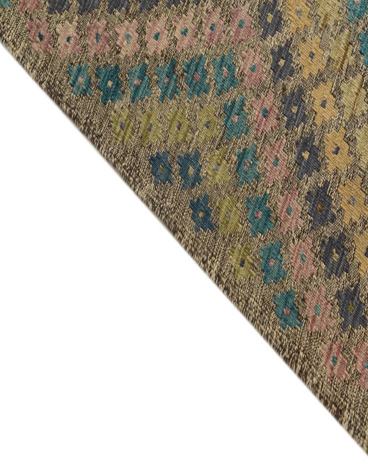 Detail image of 8' 8 x 9' 9  Hand Woven Kilim Modern Wool Rug