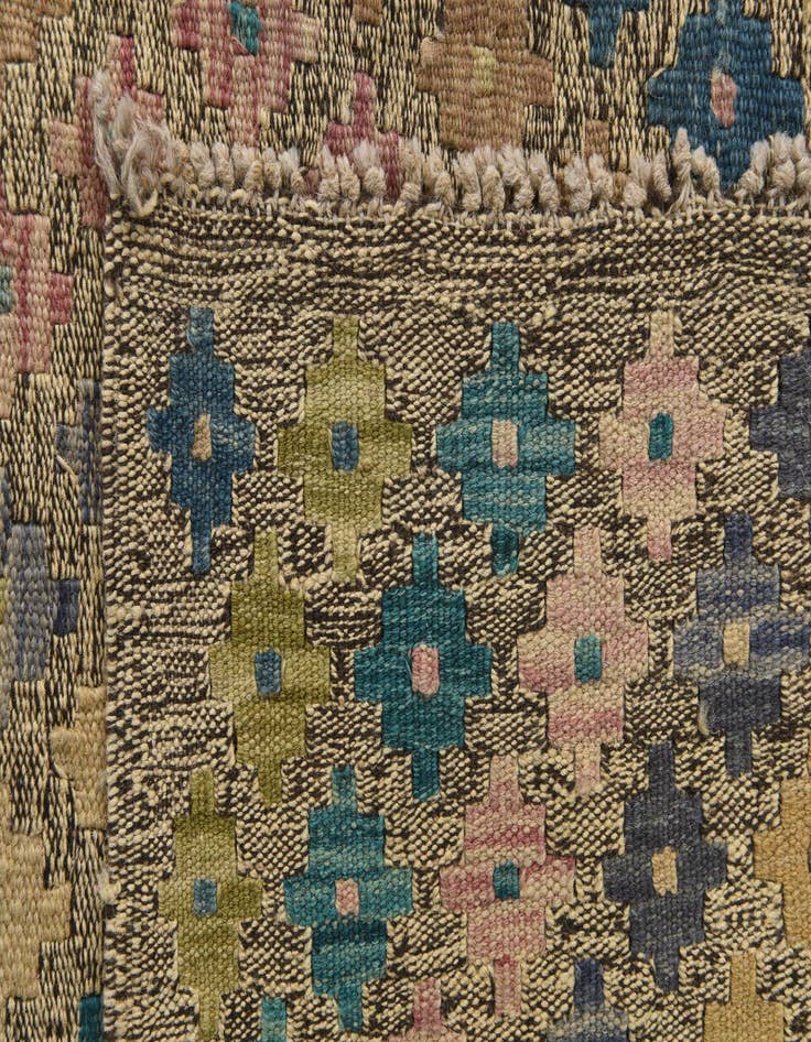 Detail image of 8' 8 x 9' 9  Hand Woven Kilim Modern Wool Rug