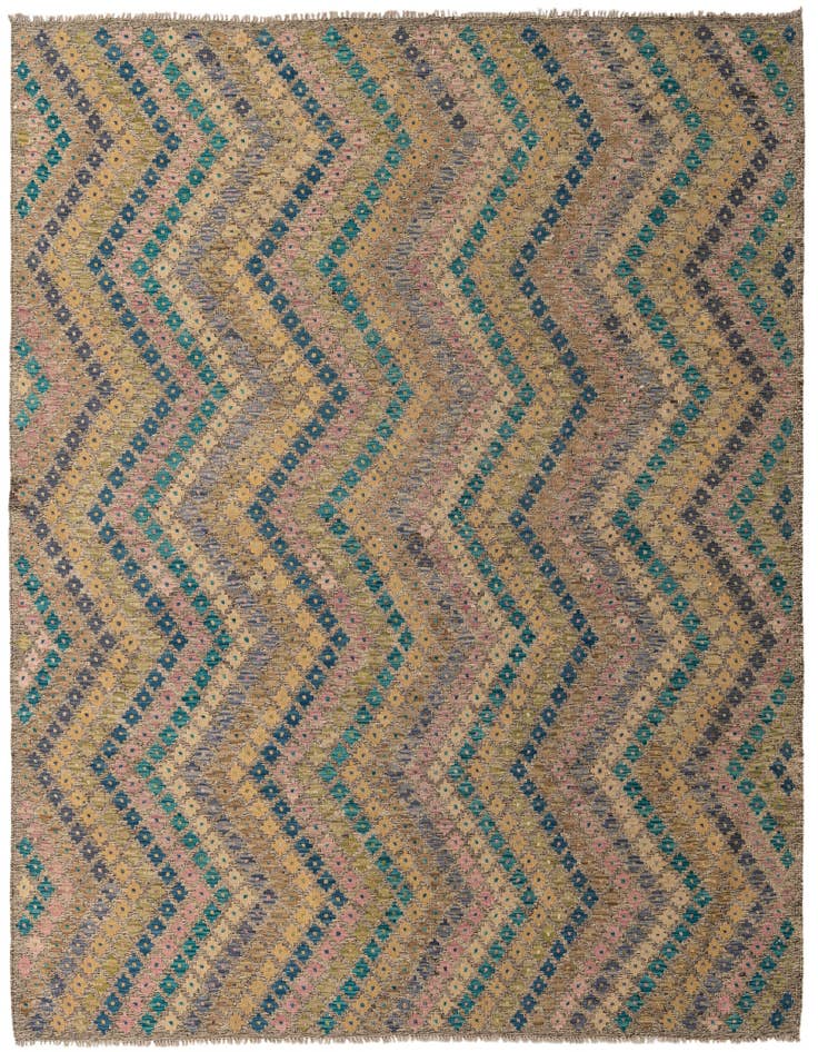 Detail image of 8' 8 x 9' 9 Hand Woven Kilim Modern Wool Rug