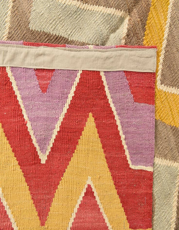 Detail image of 8' 7 x 10' 2  Hand Woven Kilim Modern Wool Rug