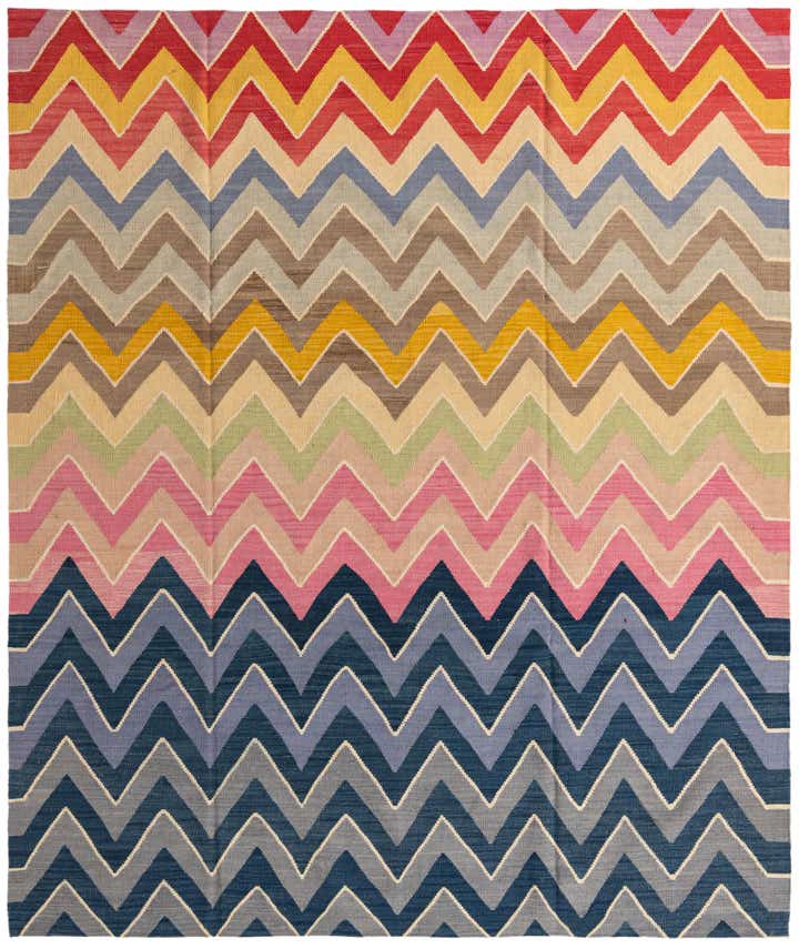 8' 7 x 10' 2 Hand Woven Kilim Modern Wool Rug
