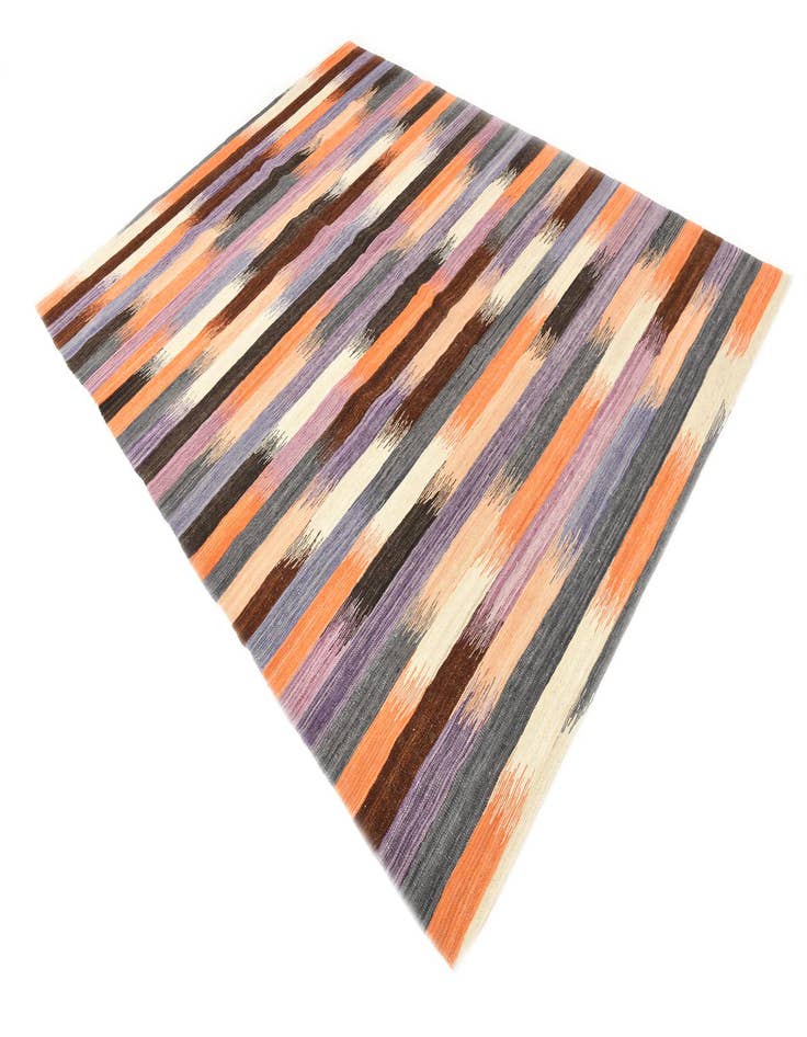 Detail image of 6' 10 x 9'  Hand Woven Kilim Modern Wool Rug