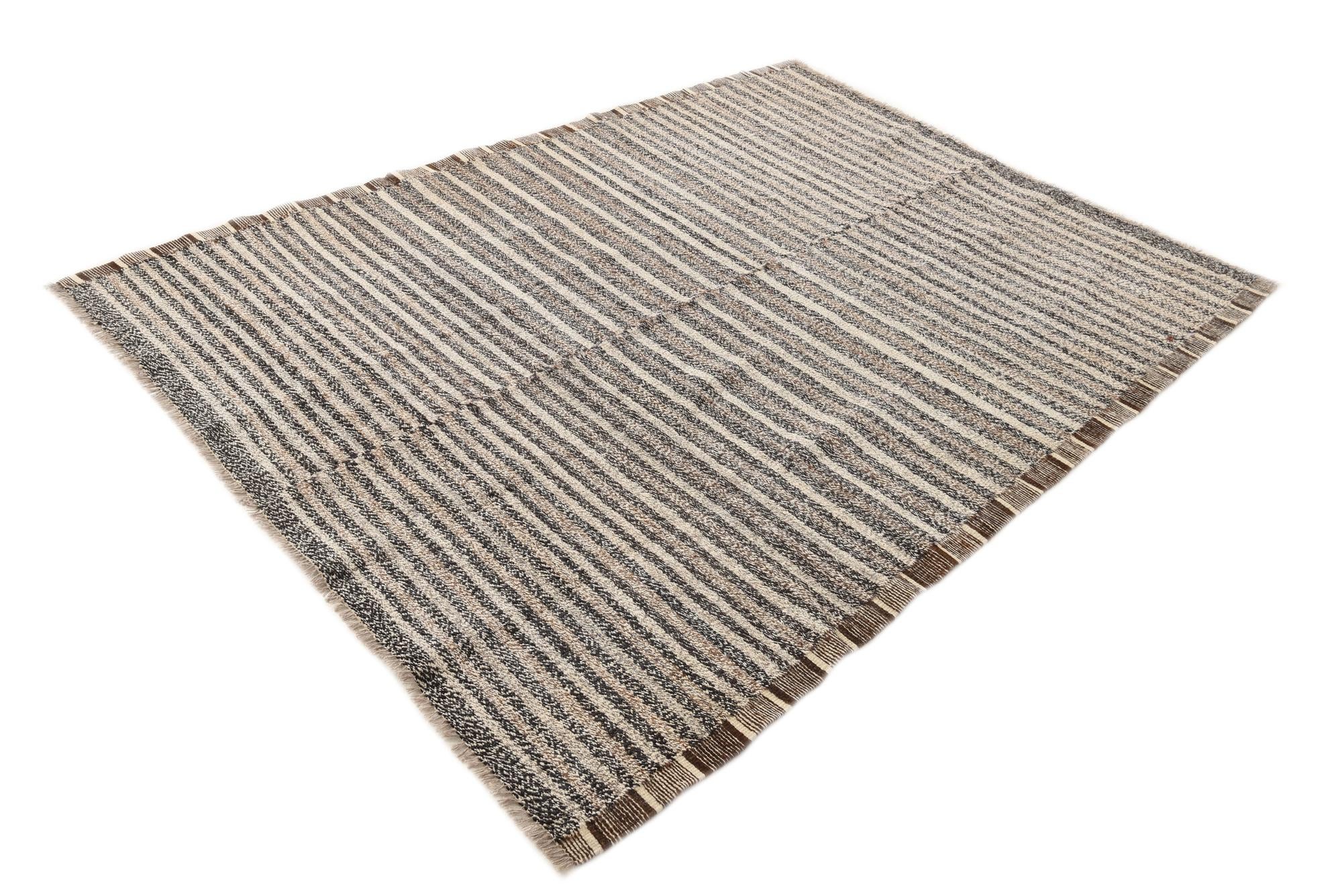 6' x 8' Hand Woven Kilim Modern Wool Rug