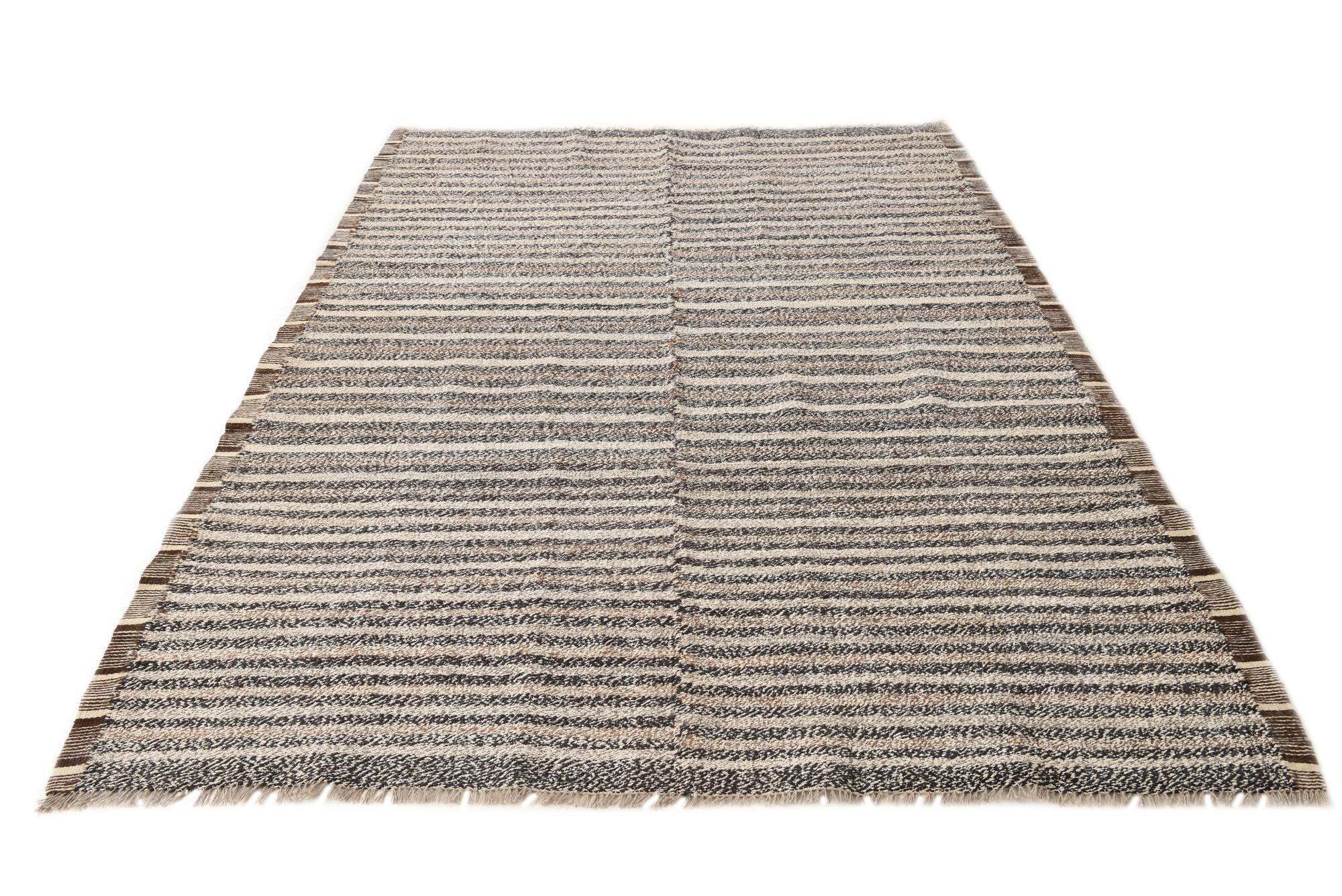 6' x 8' Hand Woven Kilim Modern Wool Rug