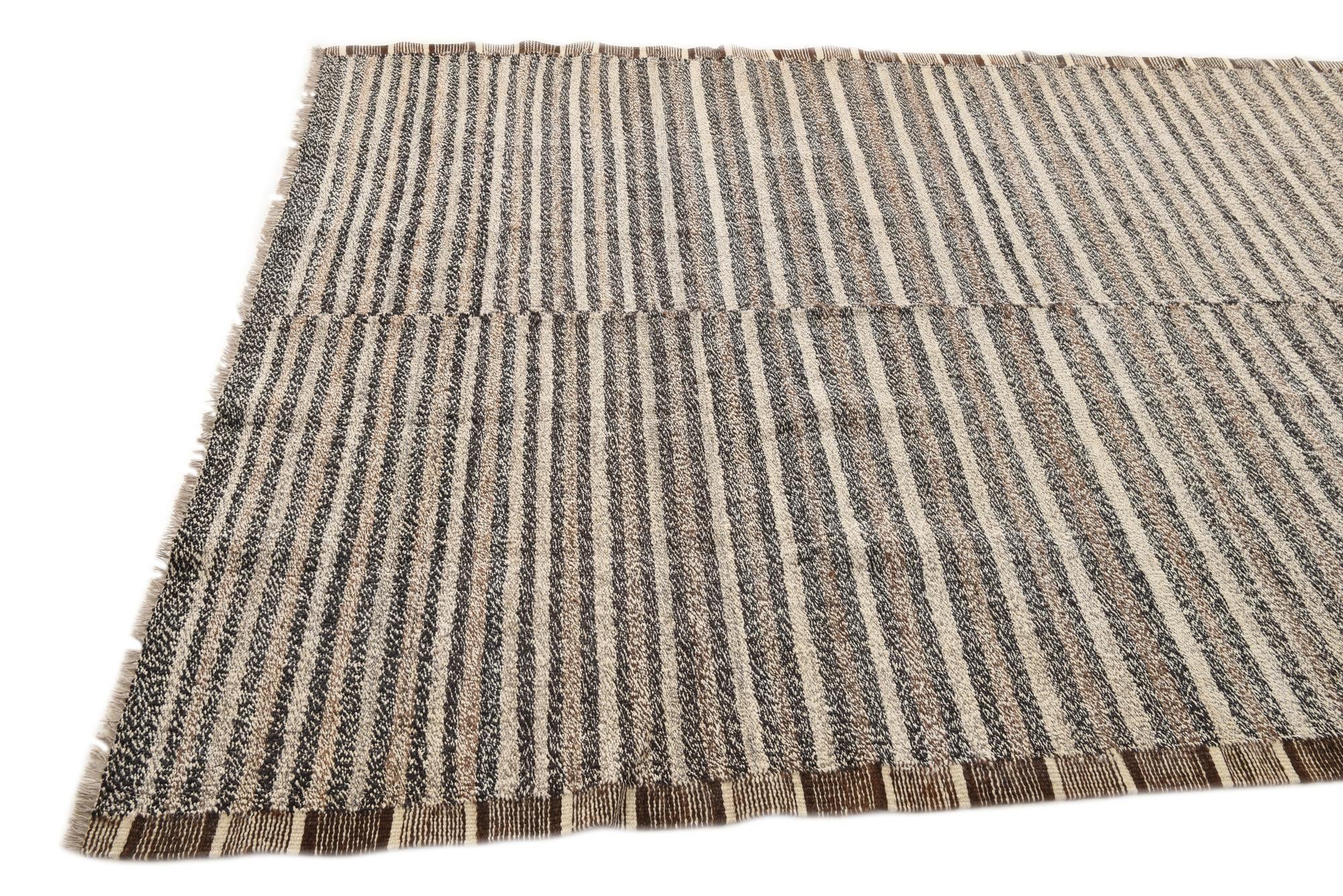 6' x 8' Hand Woven Kilim Modern Wool Rug