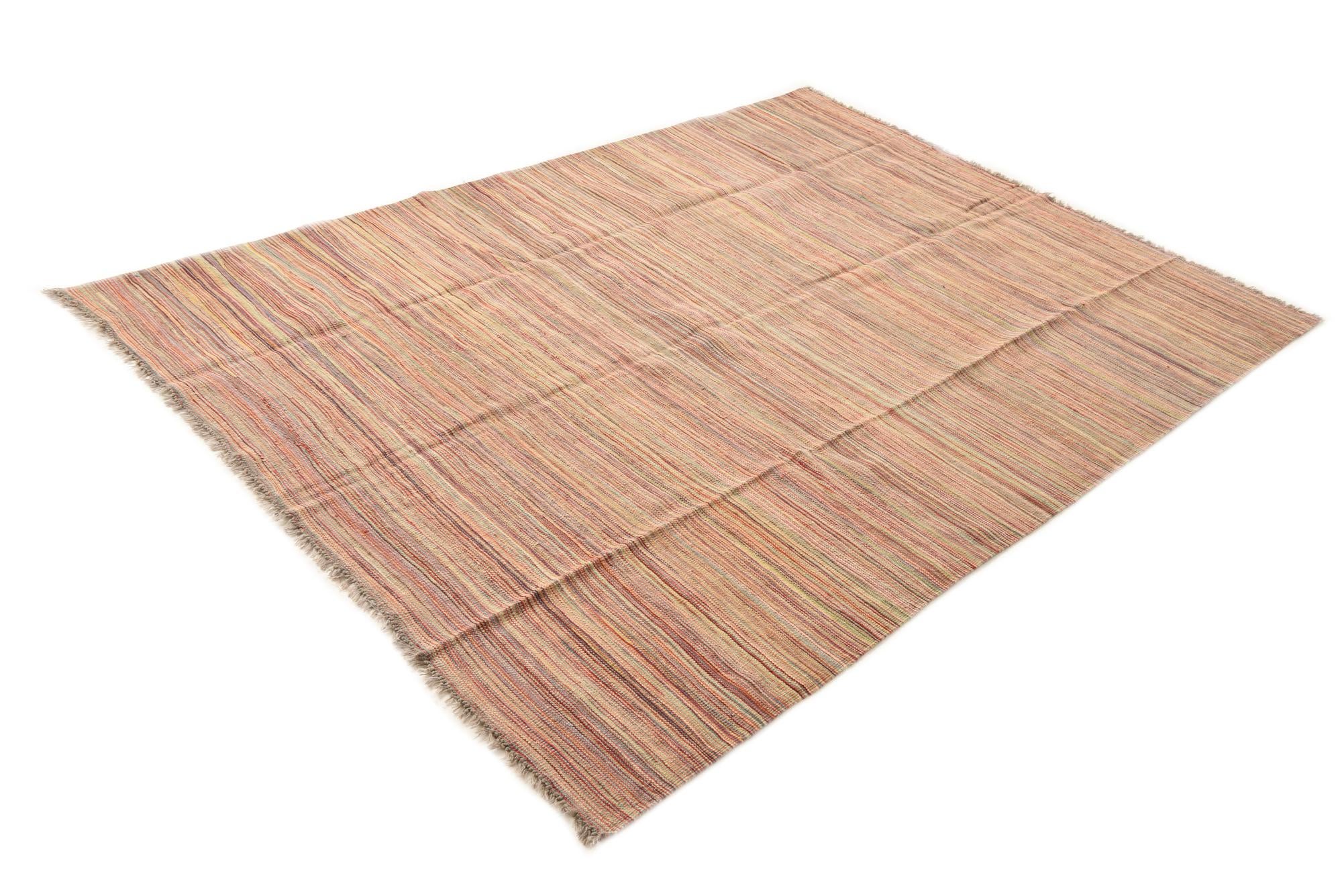 5' 9 x 8' 1 Hand Woven Kilim Modern Wool Rug