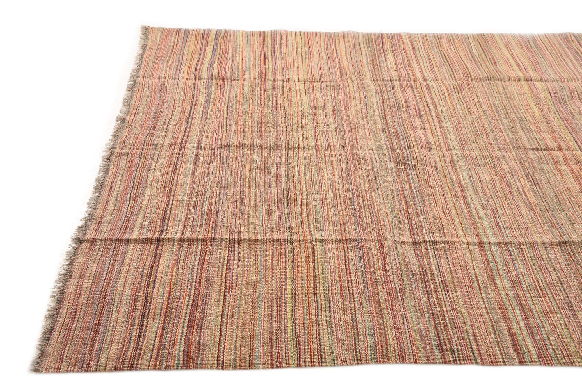 5' 9 x 8' 1 Hand Woven Kilim Modern Wool Rug