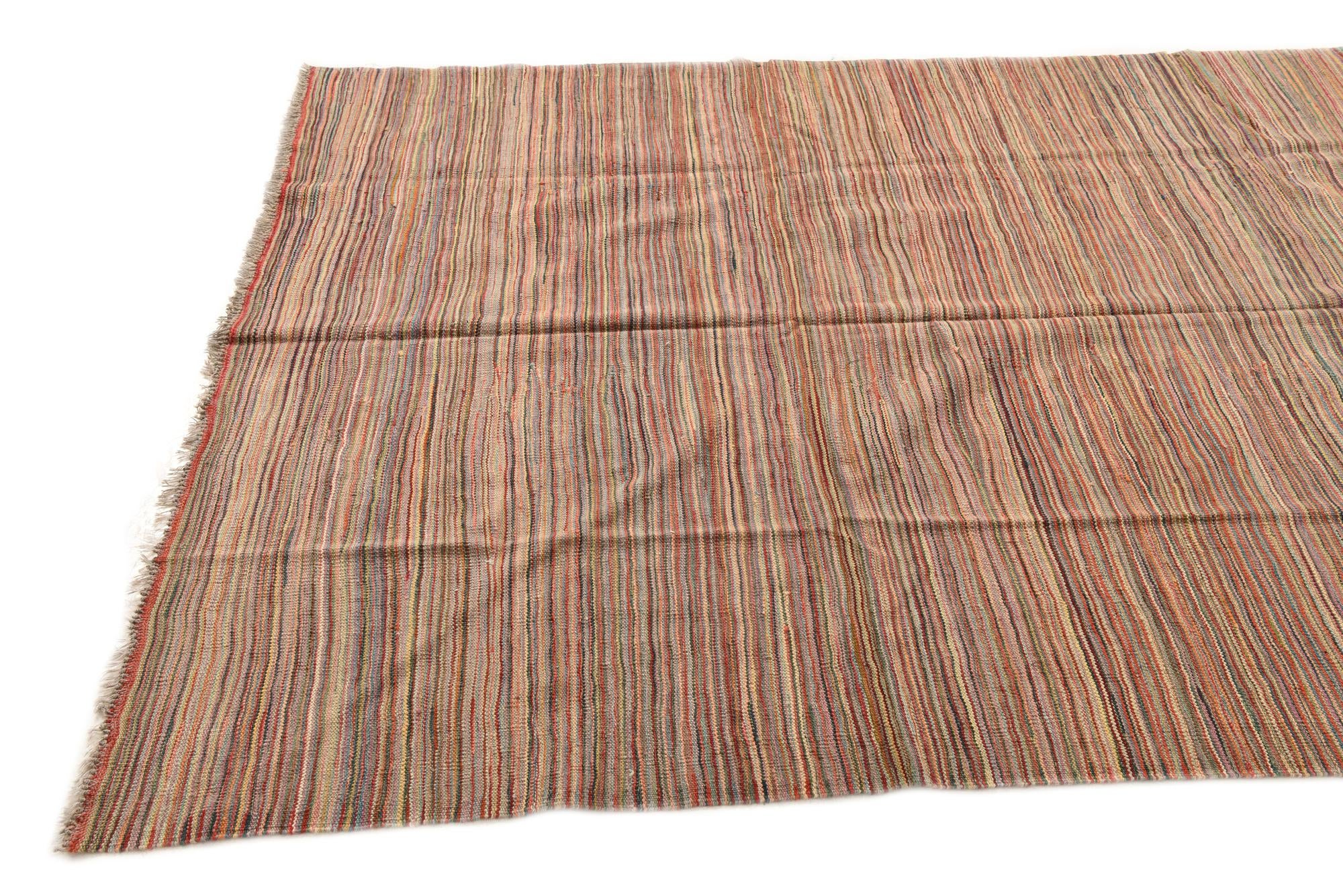 5' 10 x 8' 1 Hand Woven Kilim Modern Wool Rug