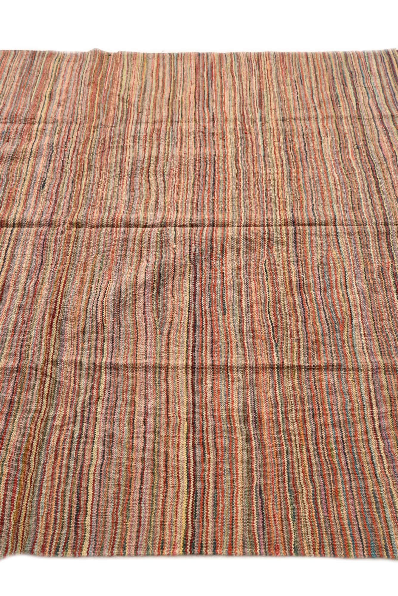 5' 10 x 8' 1 Hand Woven Kilim Modern Wool Rug