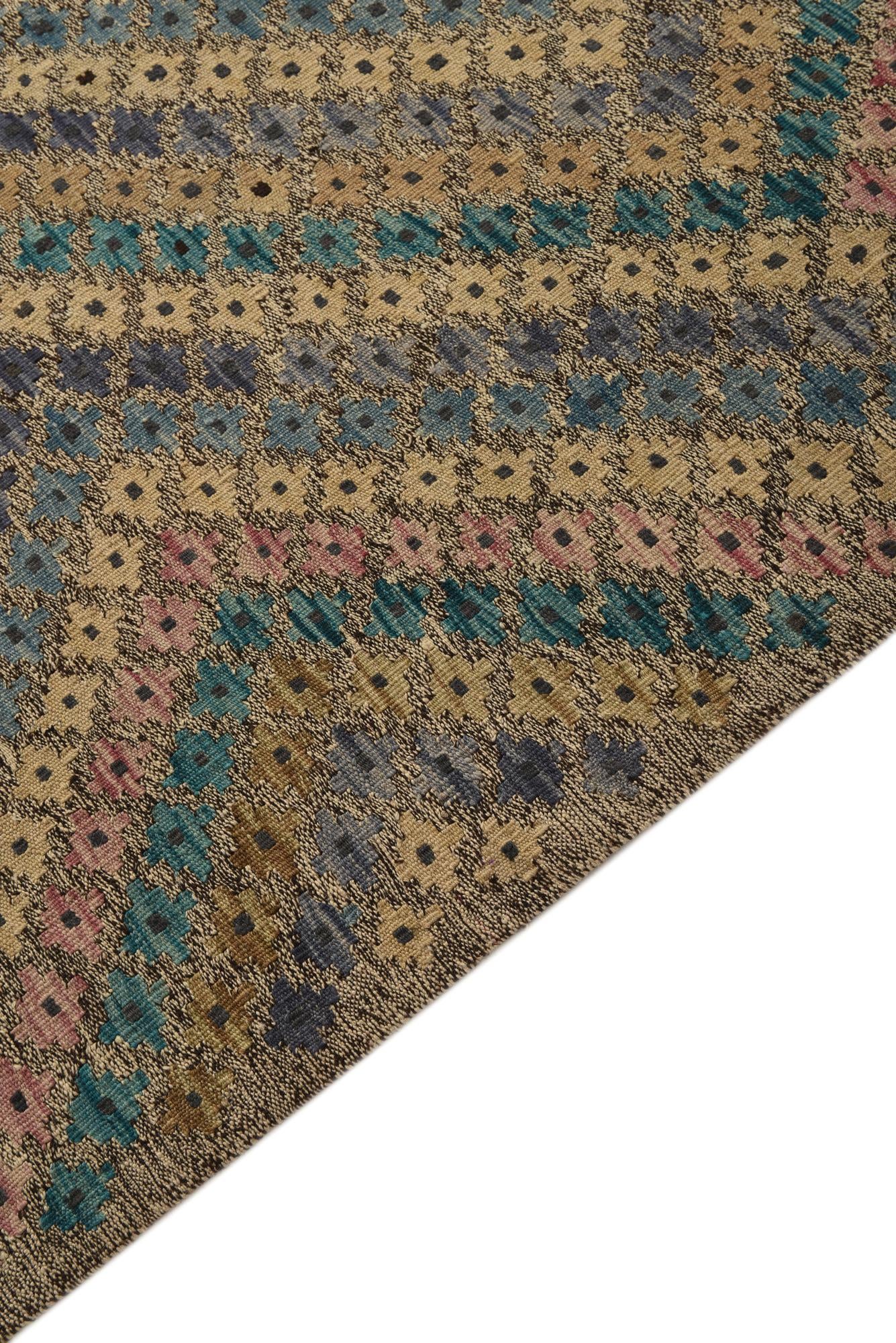 9' 4 x 13' Hand Woven Kilim Modern Wool Rug