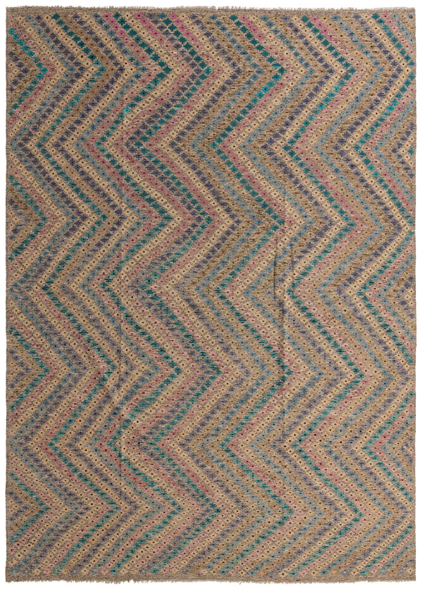 9' 4 x 13' Hand Woven Kilim Modern Wool Rug