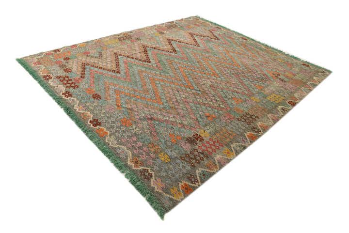 9' x 10' 4 Hand Woven Kilim Modern Wool Rug