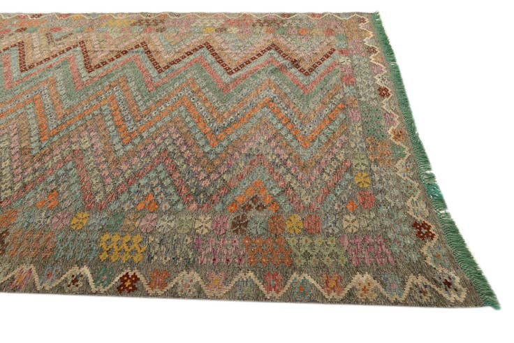 Detail image of 9' x 10' 4 Hand Woven Kilim Modern Wool Rug