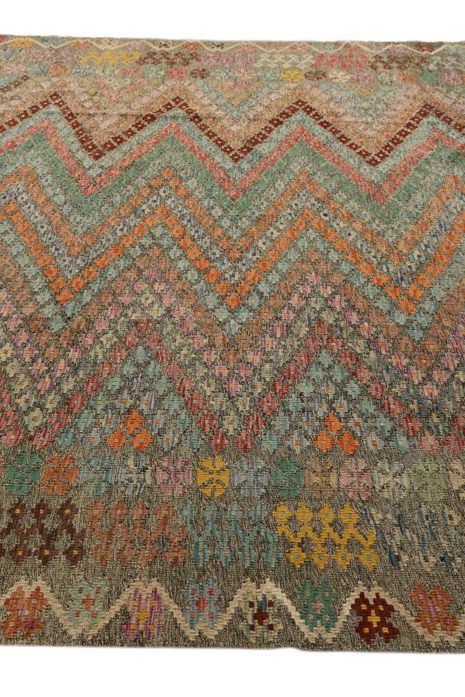 9' x 10' 4 Hand Woven Kilim Modern Wool Rug