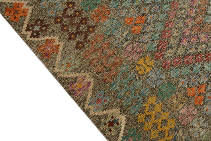Detail image of 9' x 10' 4 Hand Woven Kilim Modern Wool Rug