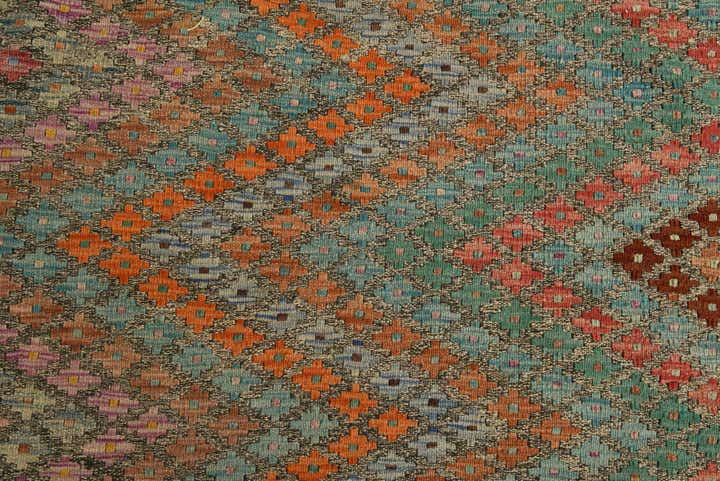 9' x 10' 4 Hand Woven Kilim Modern Wool Rug