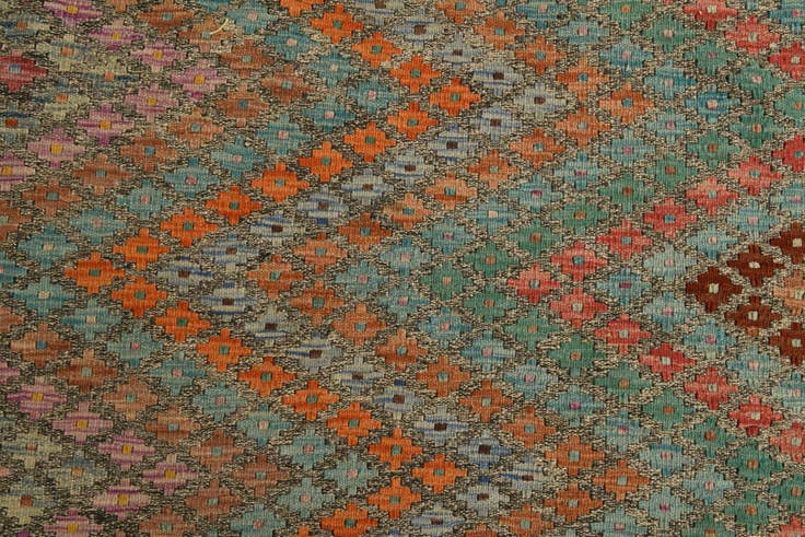 Detail image of 9' x 10' 4 Hand Woven Kilim Modern Wool Rug
