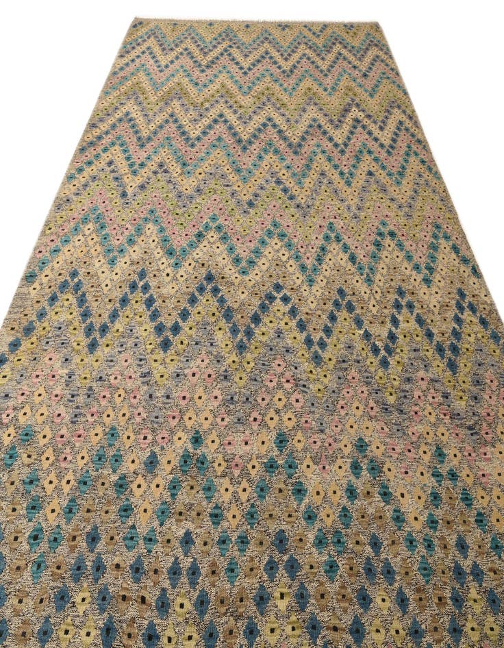 Detail image of 8' 5 x 11' 5  Hand Woven Kilim Modern Wool Rug