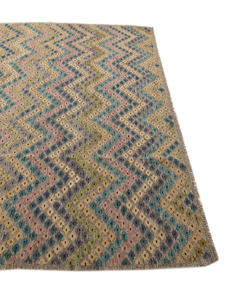 Detail image of 8' 5 x 11' 5  Hand Woven Kilim Modern Wool Rug