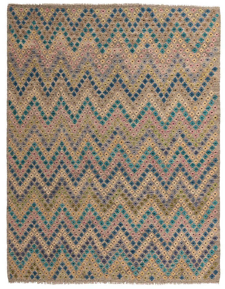 Detail image of 8' 5 x 11' 5 Hand Woven Kilim Modern Wool Rug
