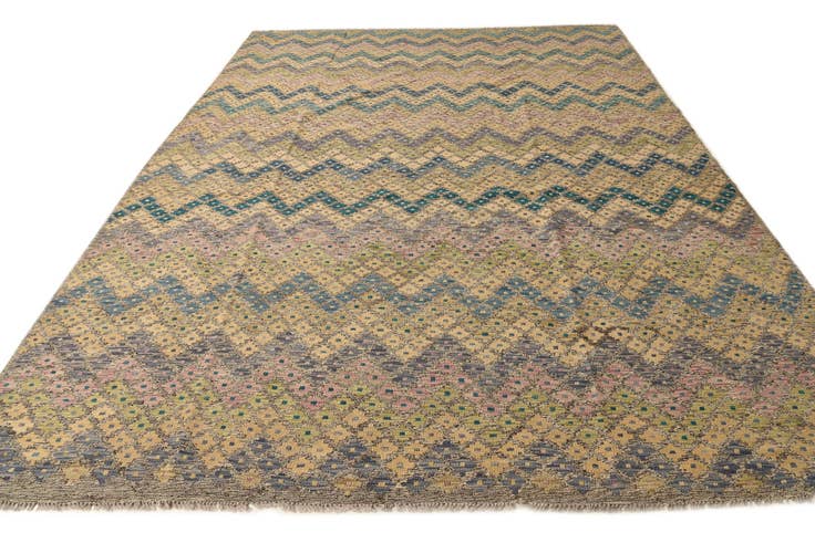 Detail image of 8' 7 x 11' 3 Hand Woven Kilim Modern Wool Rug